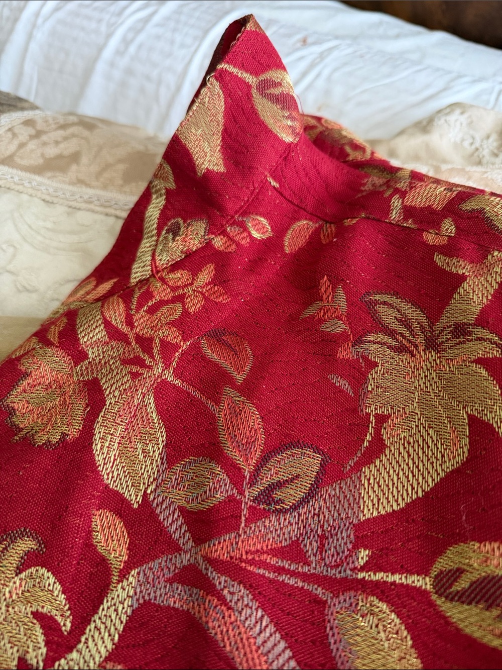 VINTAGE Chicos gold red plum Asian jacket size Medium 8-10 - Picture 9 of 16